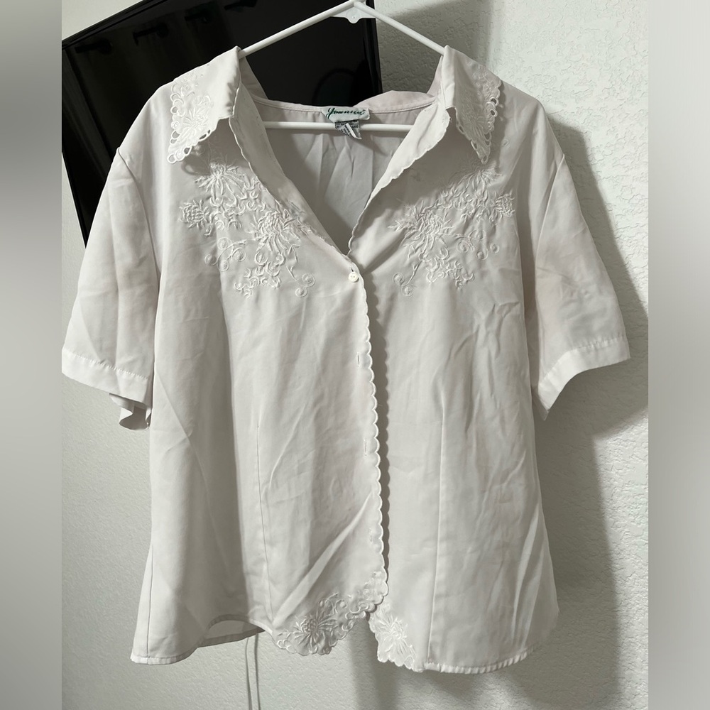 Vintage white embroidered top